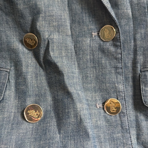 LAUREN RALPH LAUREN Women's Double-Breasted Chambray Blazer - Picture 9 of 12